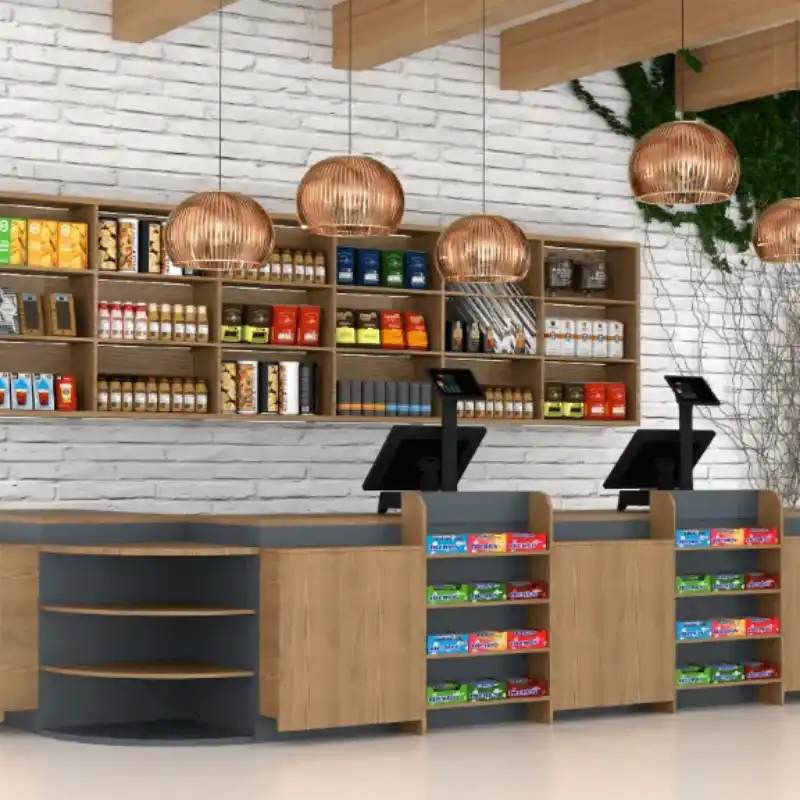 Displays Punto de Venta y Mostradores de Checkout para Retail en Cosoleacaque Mostrador de checkout y estanterías de pared con displays punto de venta diseñados para retail en Cosoleacaque, Veracruz, optimizando la experiencia de compra.