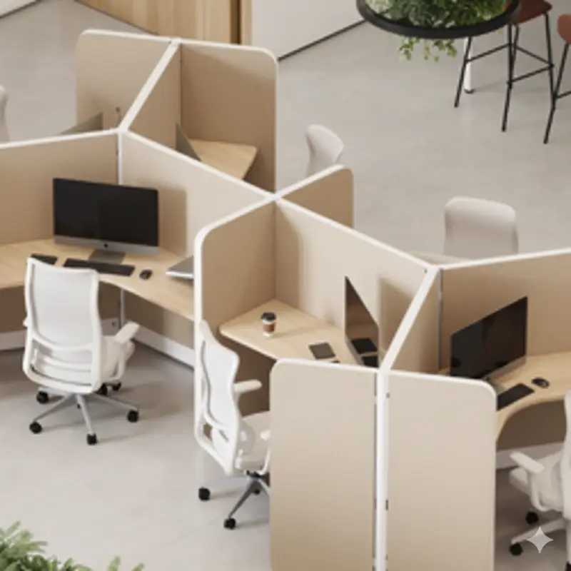 Mamparas divisorias para oficinas modernas de sólido fenólico instaladas en corporativo de Baja California Norte, mamparas para oficinas en 1,200 m² con acústica y diseño abierto en corredor industrial de Tijuana, Mexicali y Ensenada para espacios ejecutivos optimizados